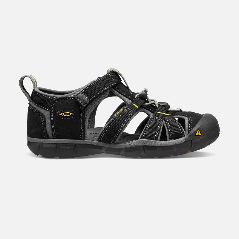 Keen Seacamp II CNX Wassersandalen Kinder DE-64873 Black/Yellow - Keen Kinderschuhe Schwarz